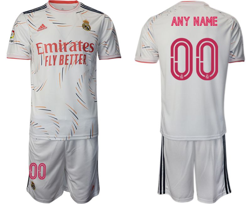 Men 2021-2022 Club Real Madrid home white customized Adidas Soccer Jersey->customized soccer jersey->Custom Jersey